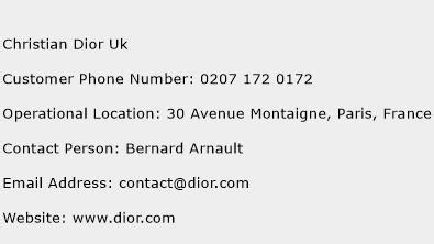 christian dior phone number.